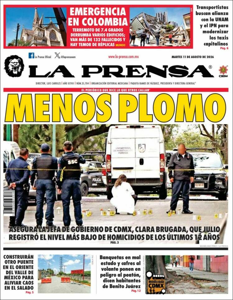 Portada de La Prensa (México)