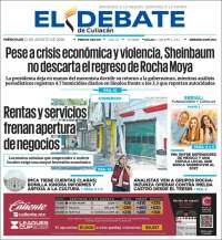 Portada de El Debate de Culiacán (México)