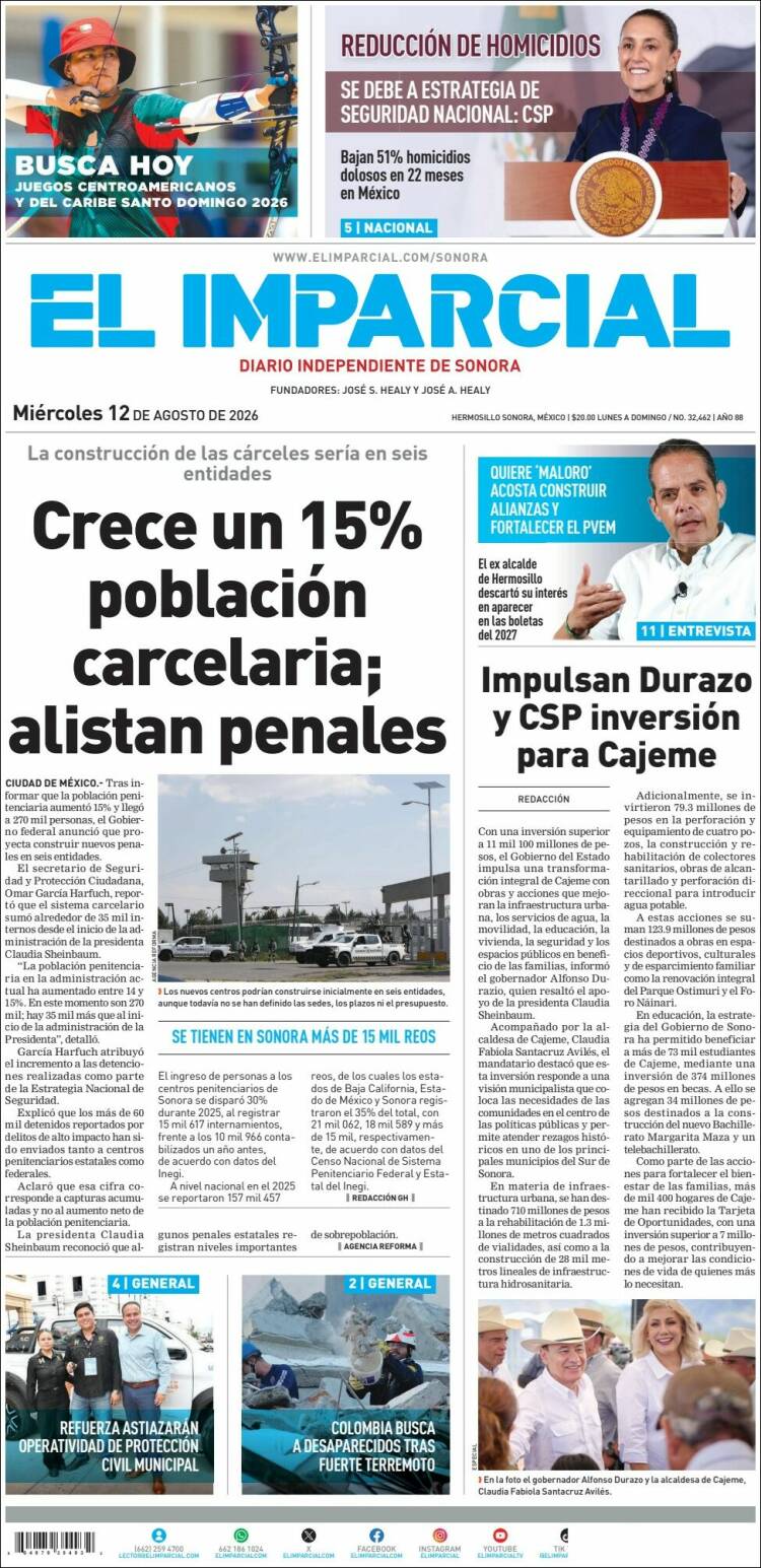 Portada de El Imparcial (México)