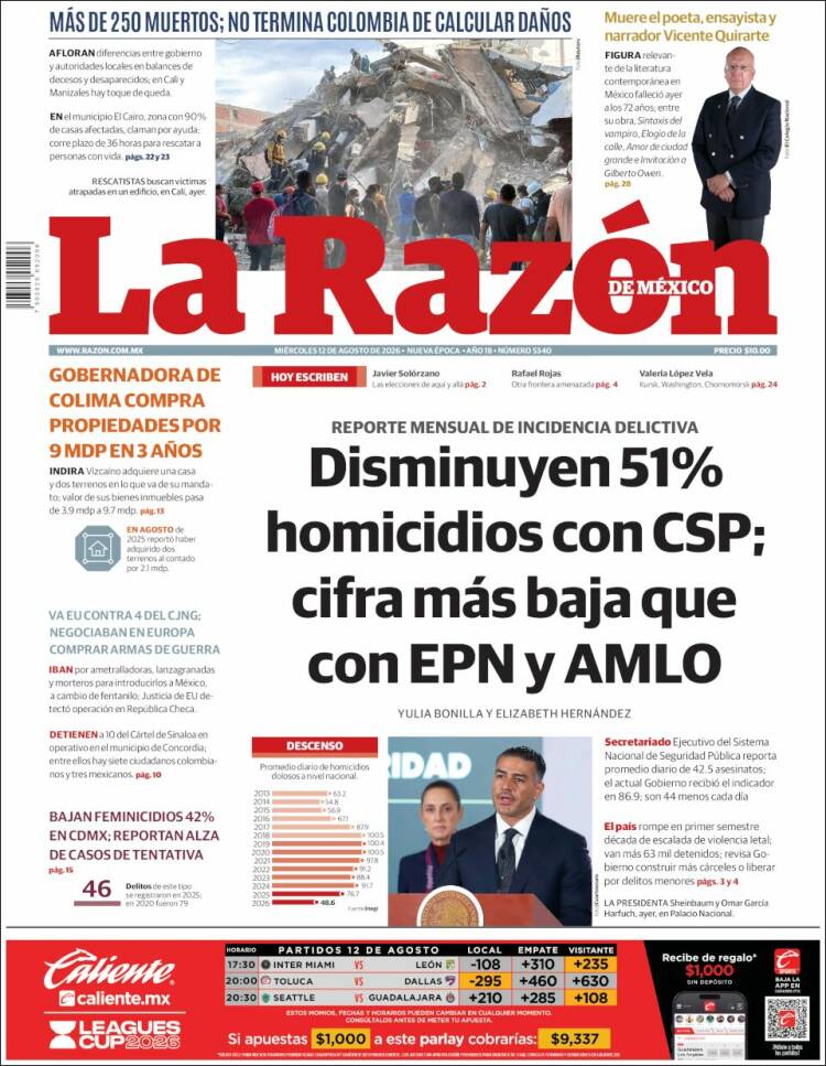 Portada de La Razón (México)