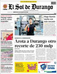 Portada de El Sol de Durango (México)