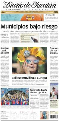 Portada de Diario de Yucatán (México)