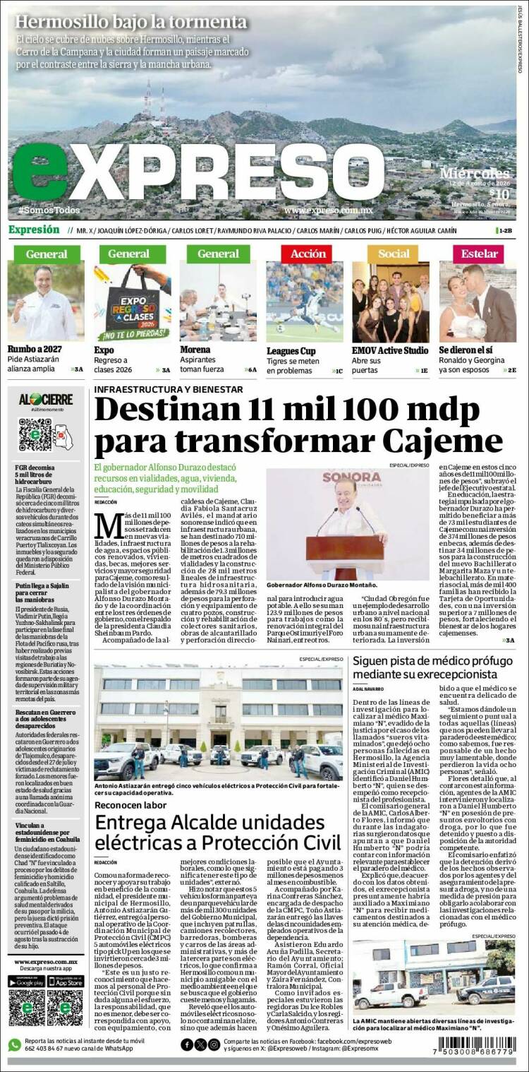 Portada de Expreso (México)