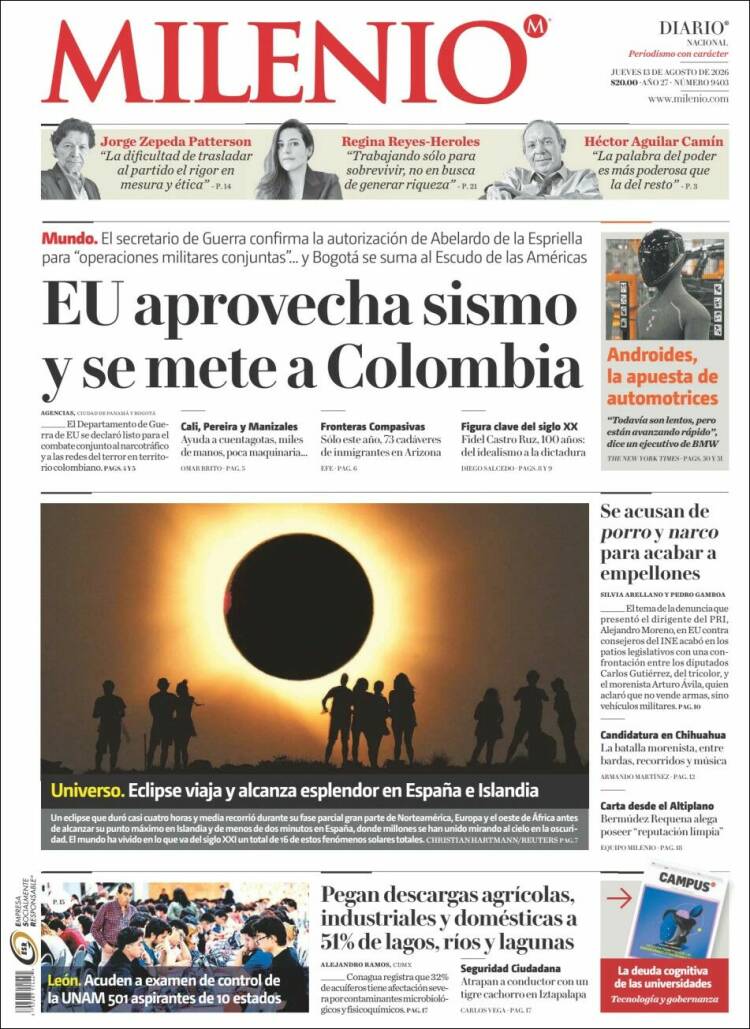 Portada de Milenio (México)