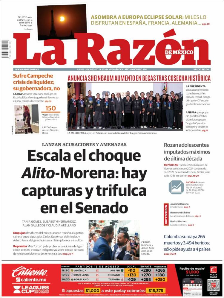 Portada de La Razón (México)