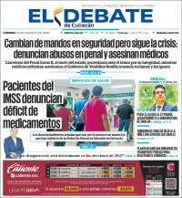 Portada de El Debate de Culiacán (México)