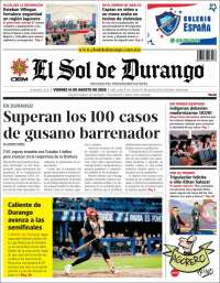 Portada de El Sol de Durango (México)