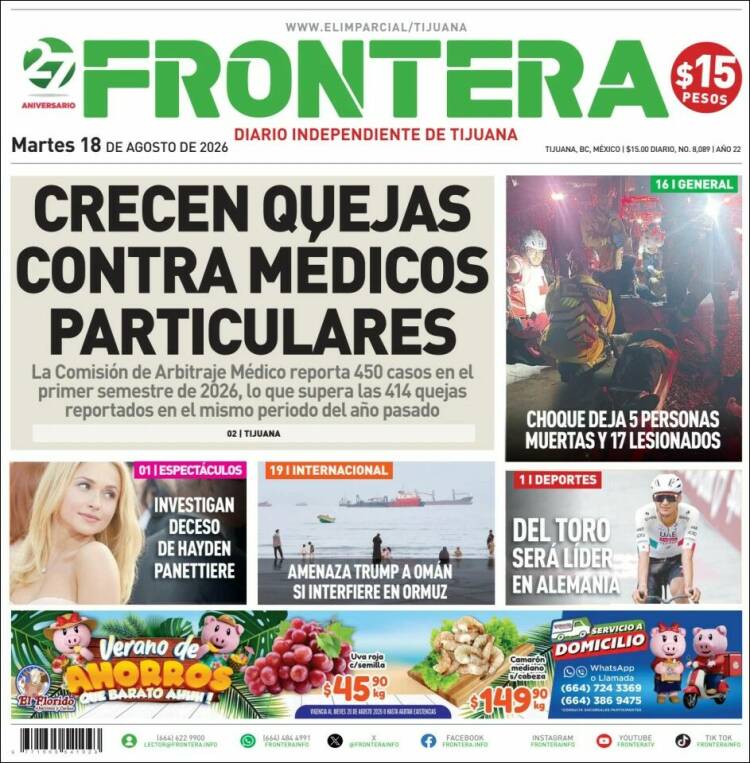 Portada de Frontera (México)