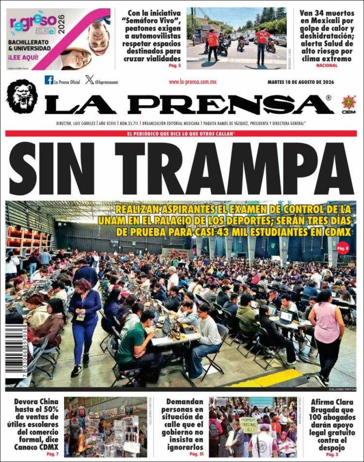 Portada de La Prensa (México)