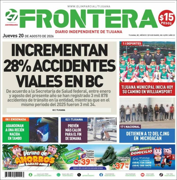 Portada de Frontera (México)