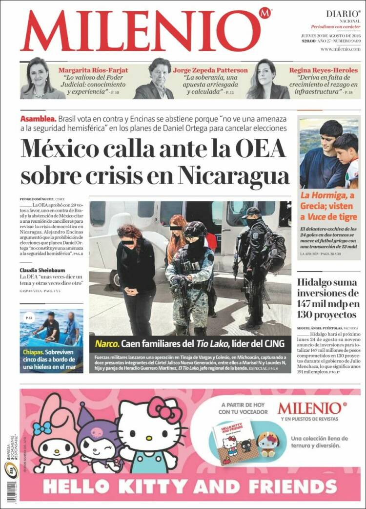Portada de Milenio (México)