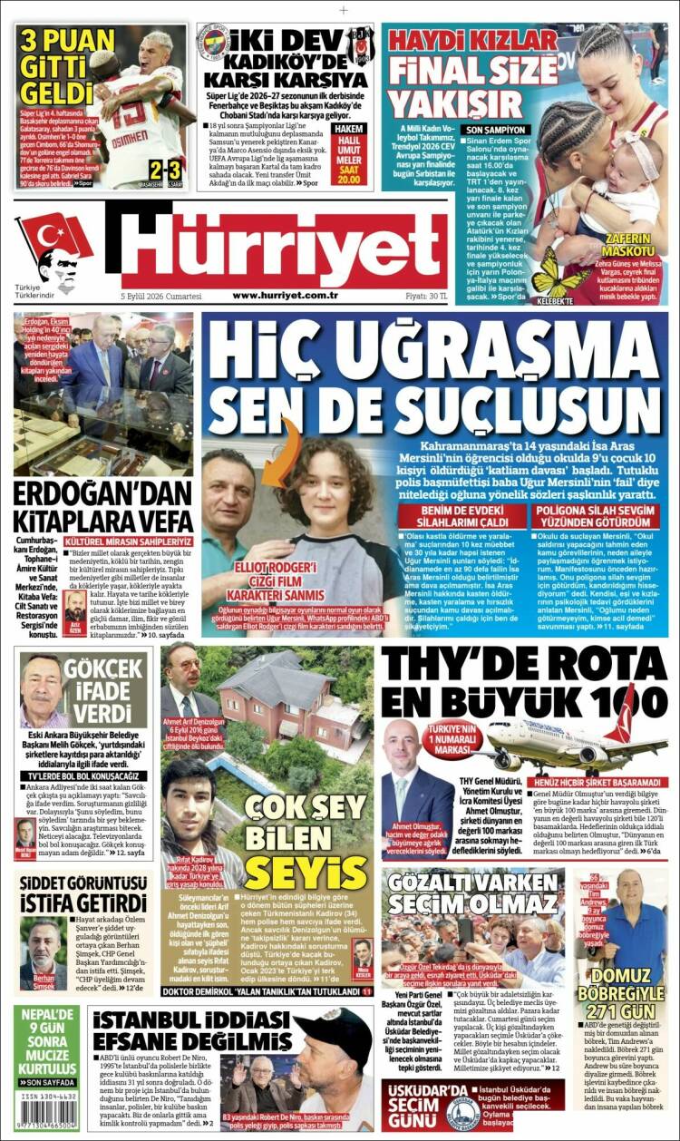 Portada de Hürriyet (Turkey)