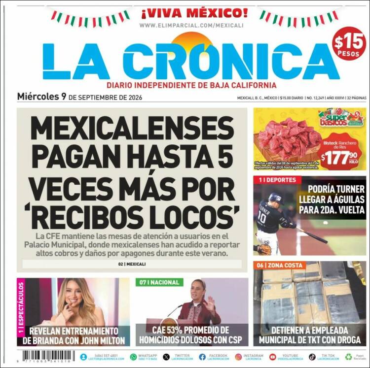 Portada de La Crónica de Baja California (Mexico)