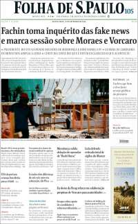 Portada de Folha de São Paulo (Brasil)
