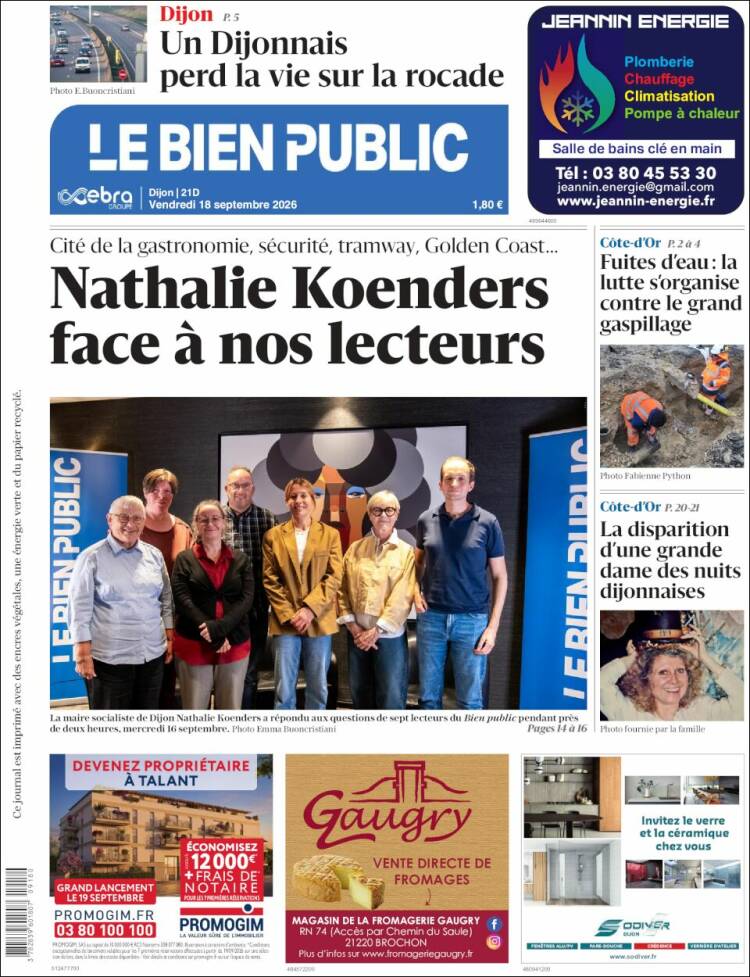 Portada de Le Bien Public (France)