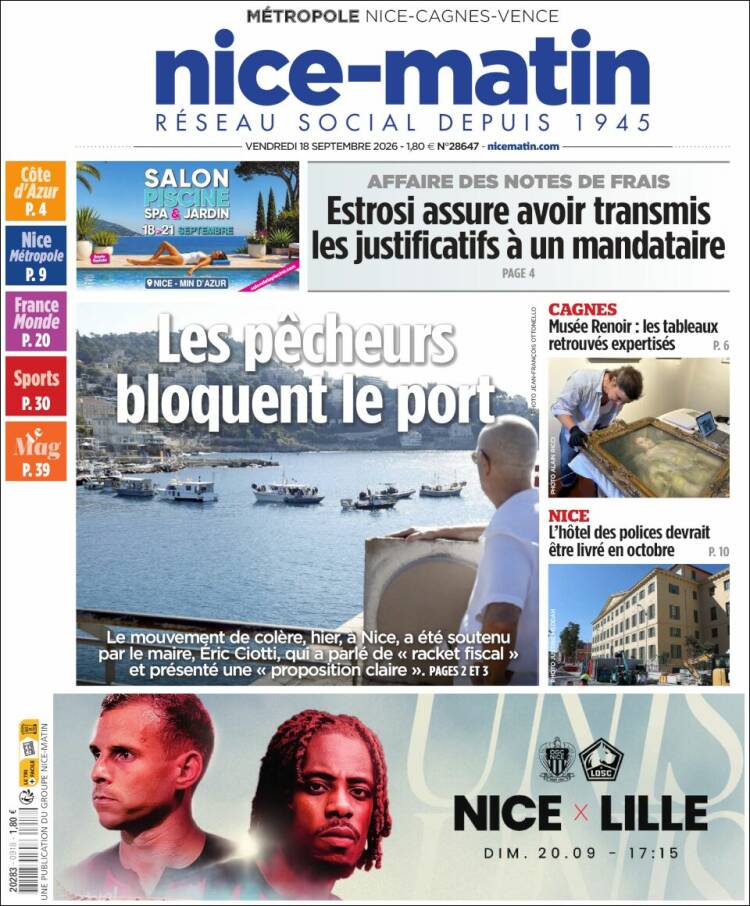 Portada de Nice-Matin (France)