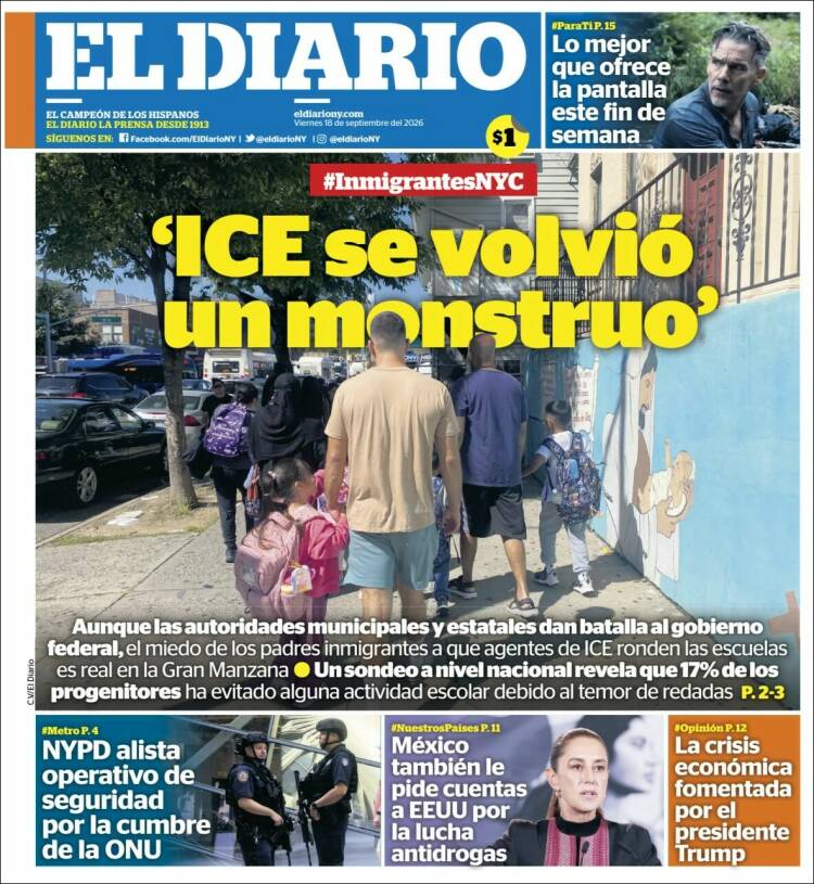 Portada de El Diario NY (USA)