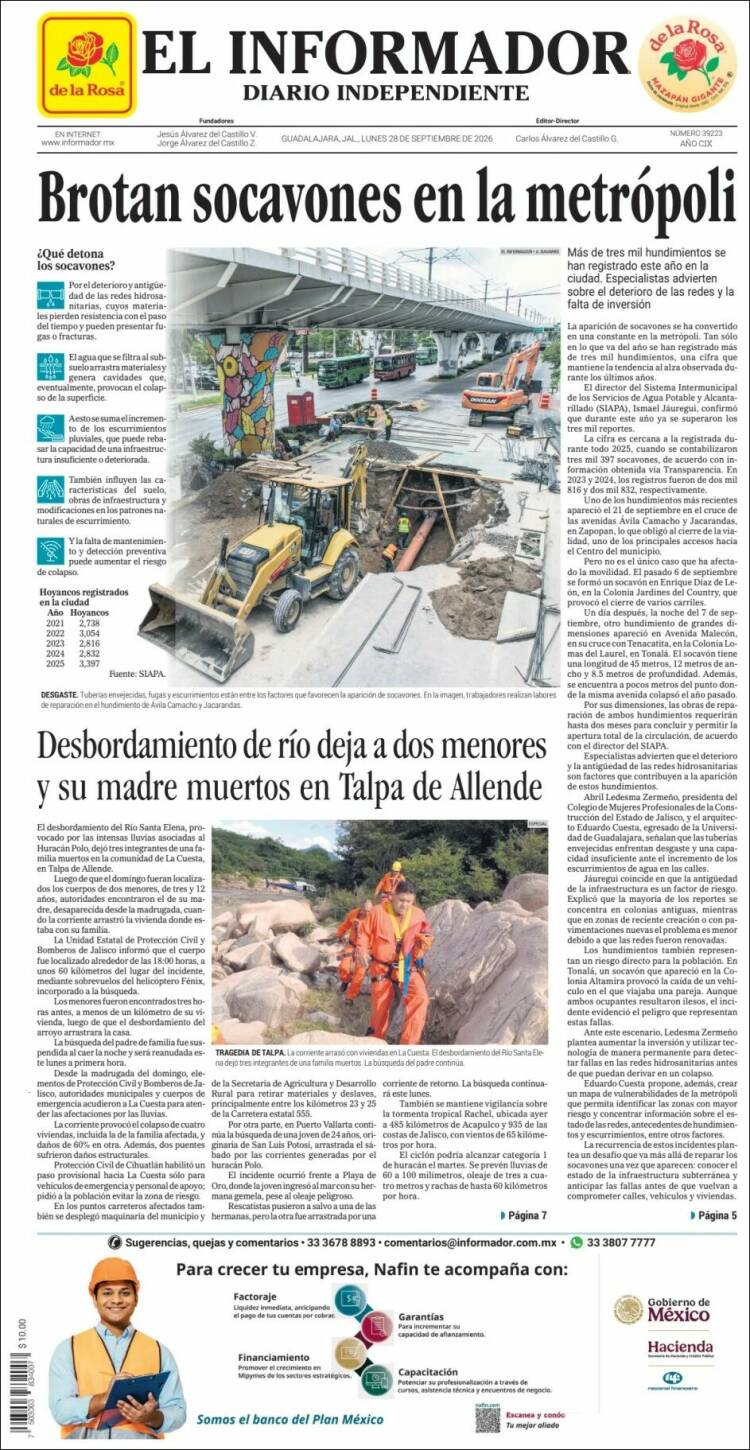 Portada de El Informador (México)
