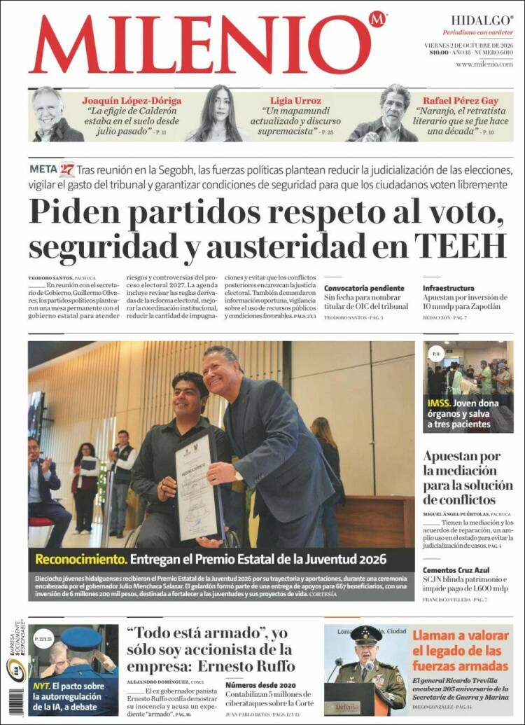 Portada de Milenio de Hidalgo (México)