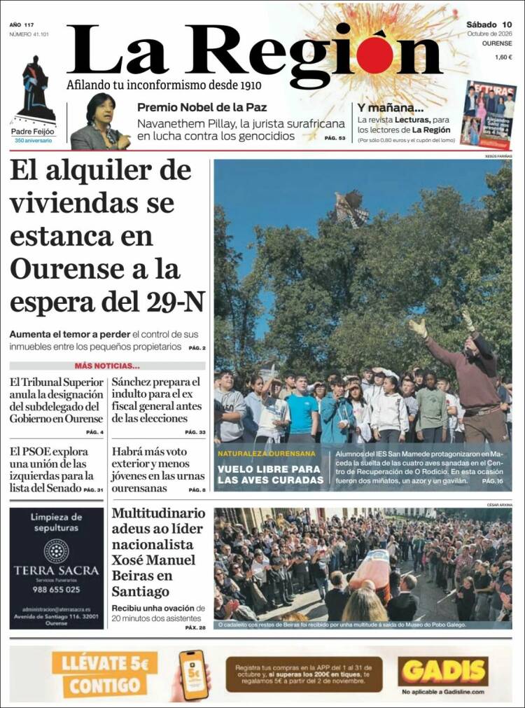 Portada de La Región de Ourense (Spain)