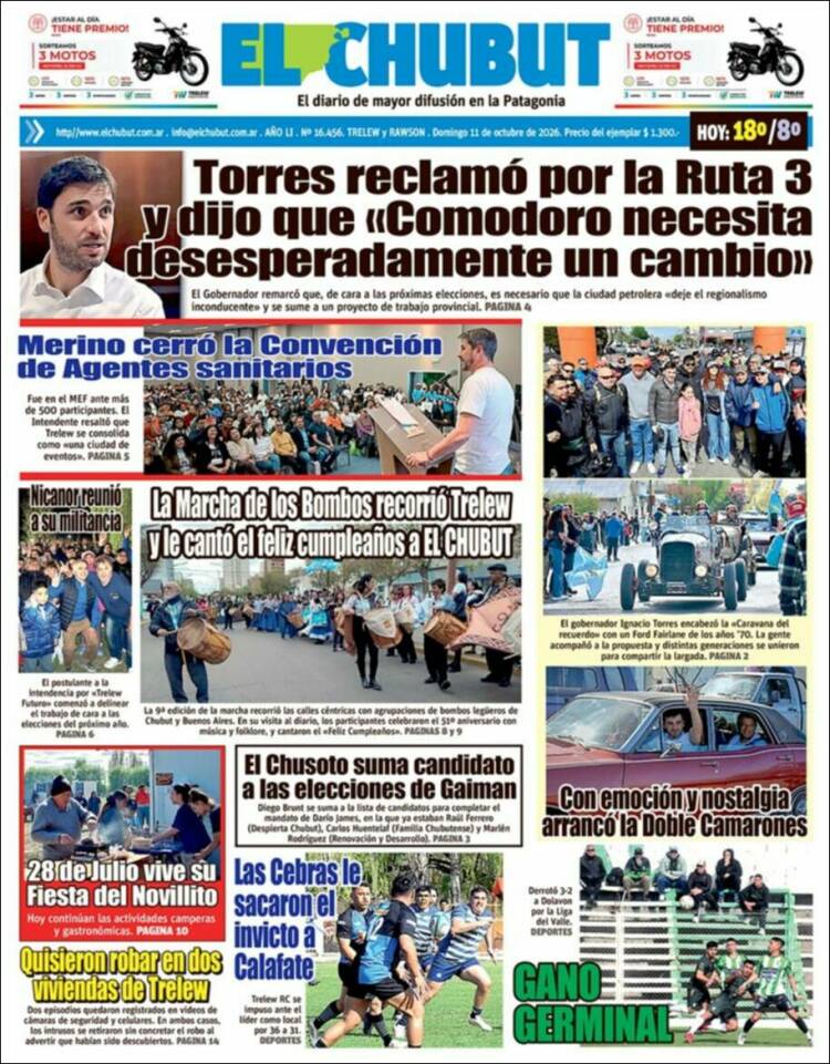 Portada de El Chubut (Argentina)