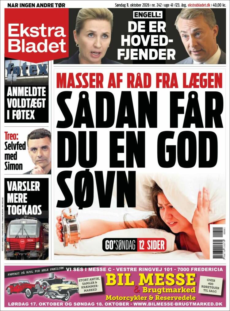 Portada de Ekstra Bladet (Dinamarca)