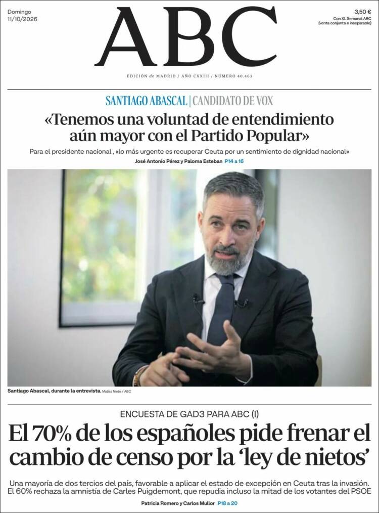 Portada de ABC (España)