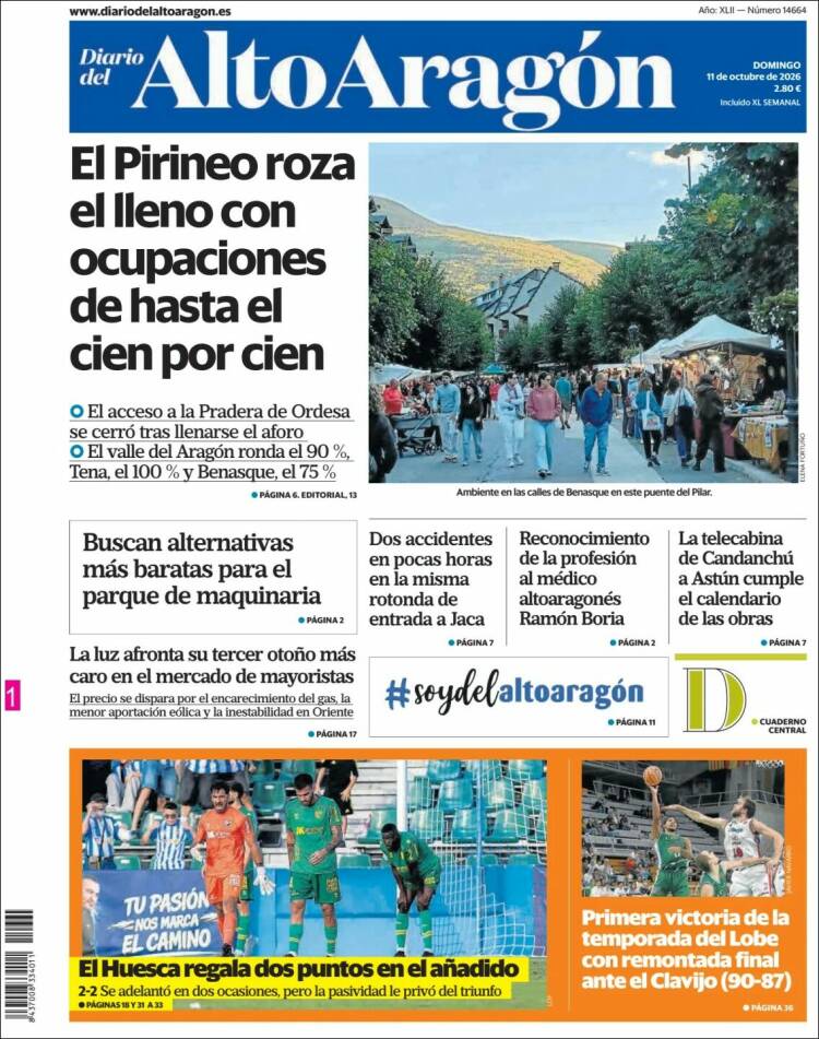 Portada de Diario del AltoAragón (España)