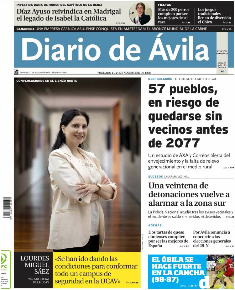 Portada de Diario de Ávila (España)