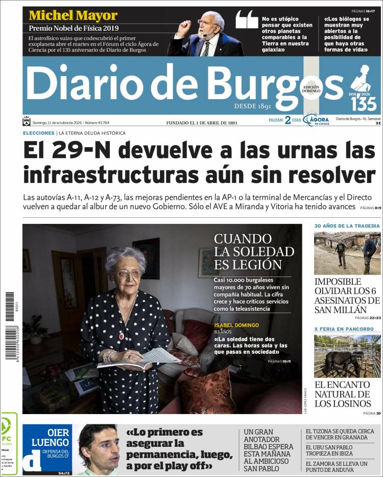 Portada de Diario de Burgos (España)