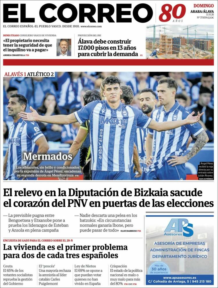 Portada de El Correo - Álava (España)