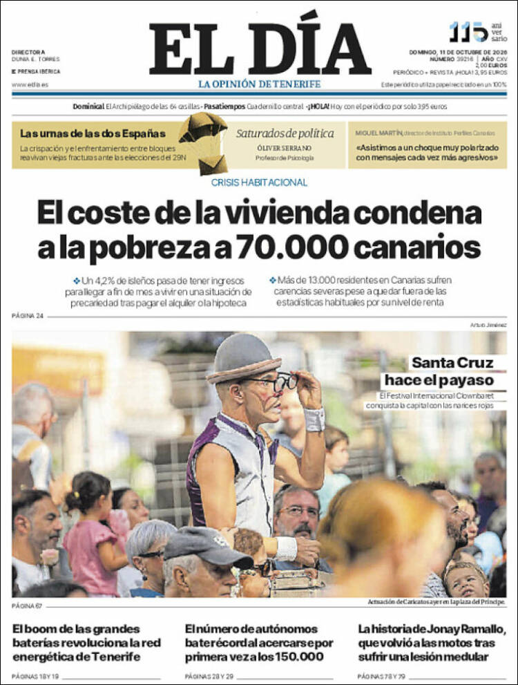 Portada de El Día (España)