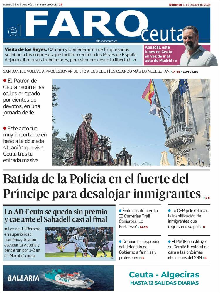 Portada de El Faro de Ceuta (España)