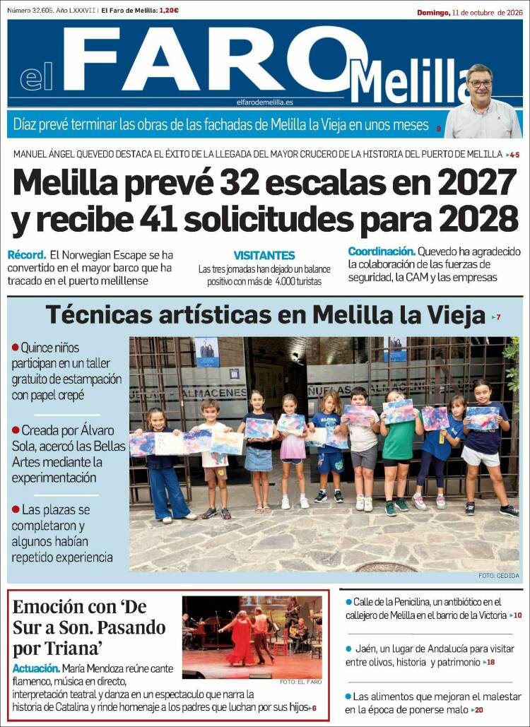 Portada de El Faro de Melilla (España)