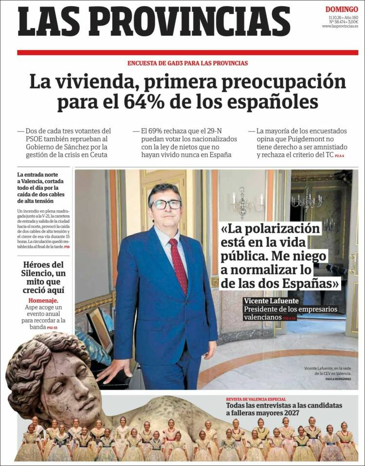 Portada de Las Provincias (España)