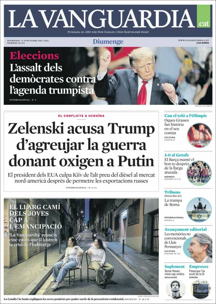 Portada de La Vanguardia (España)
