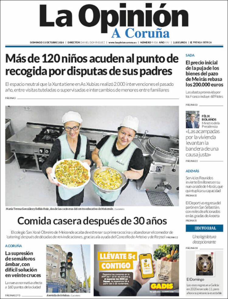 Portada de La Opinión de A Coruña (España)