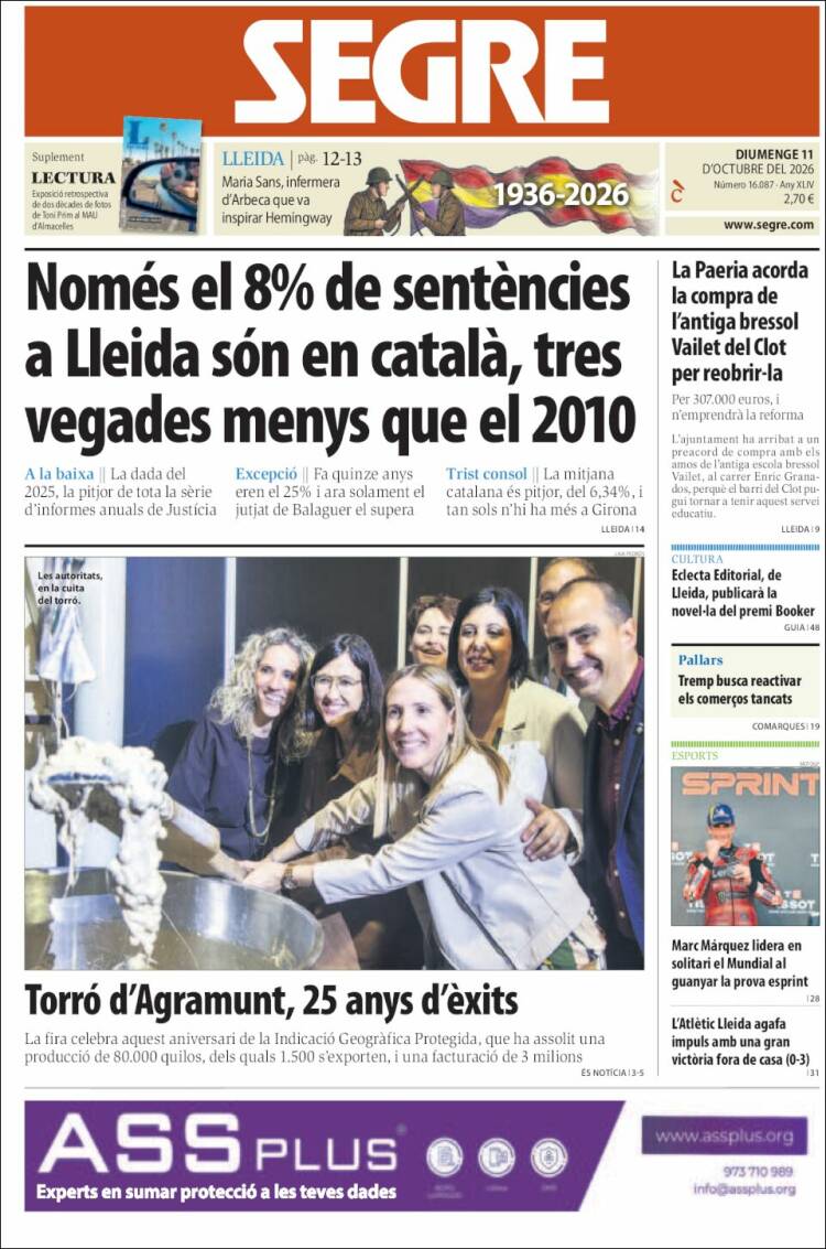 Portada de Segre (España)