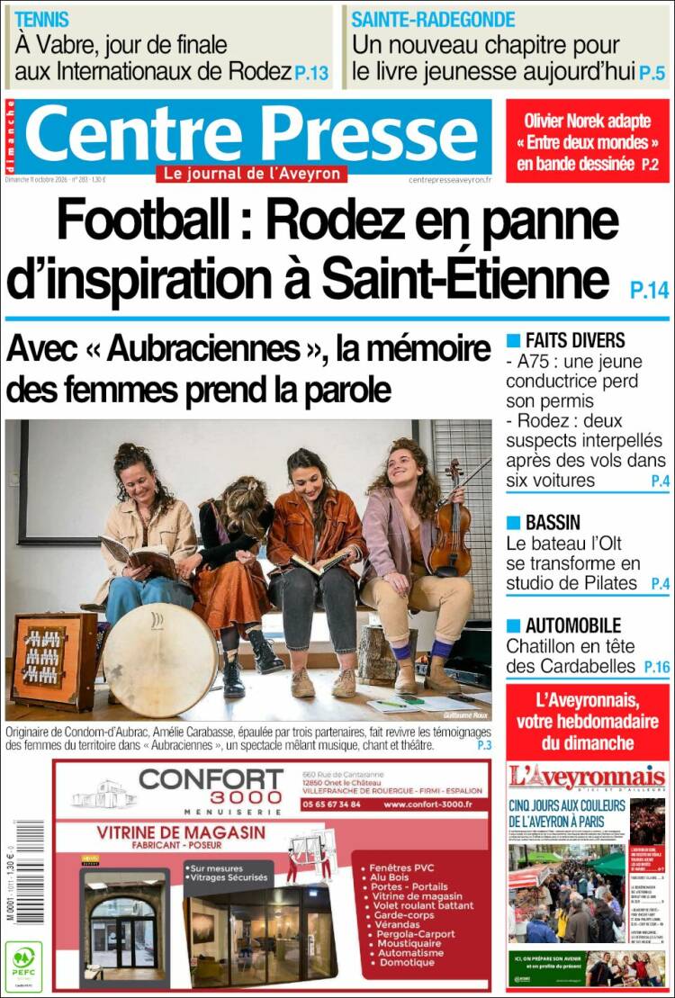 Portada de Centre Presse (Francia)
