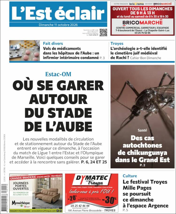 Portada de L'Est Eclair (Francia)