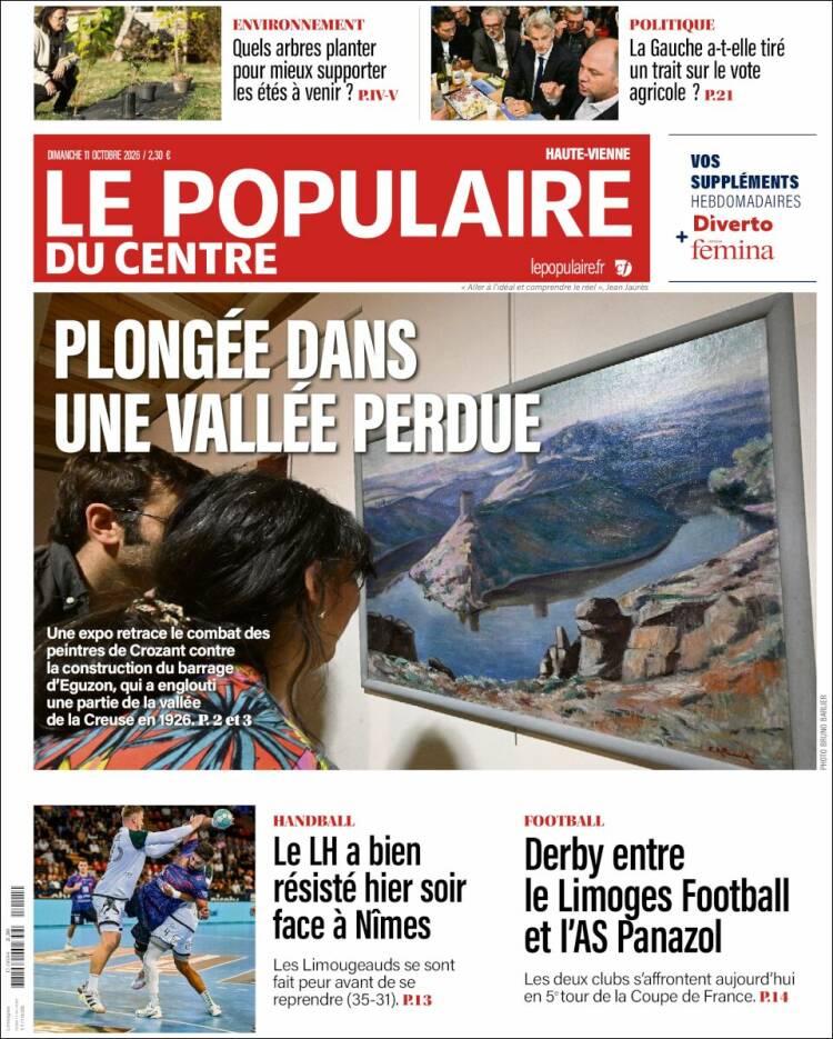 Portada de Le Populaire du Centre (Francia)