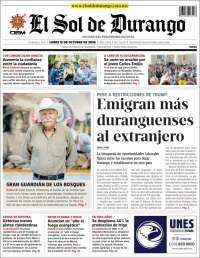 Portada de El Sol de Durango (Mexique)