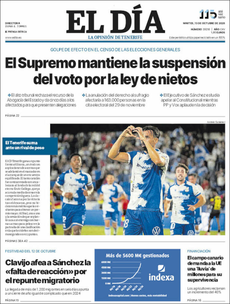 Portada de El Día (Spain)