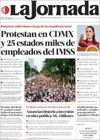 Portada de La Jornada (México)