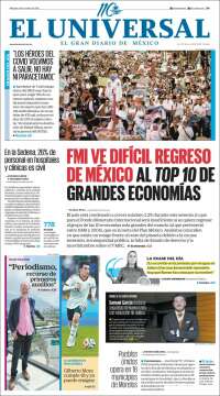 Portada de El Universal (México)