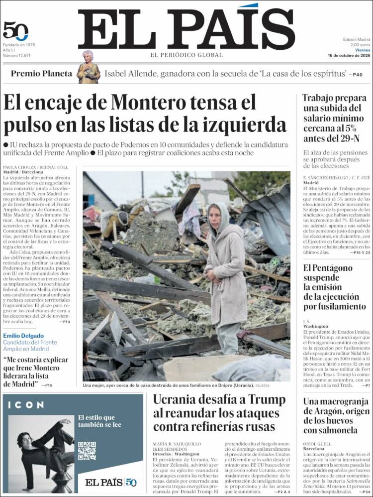 Portada de Elpais