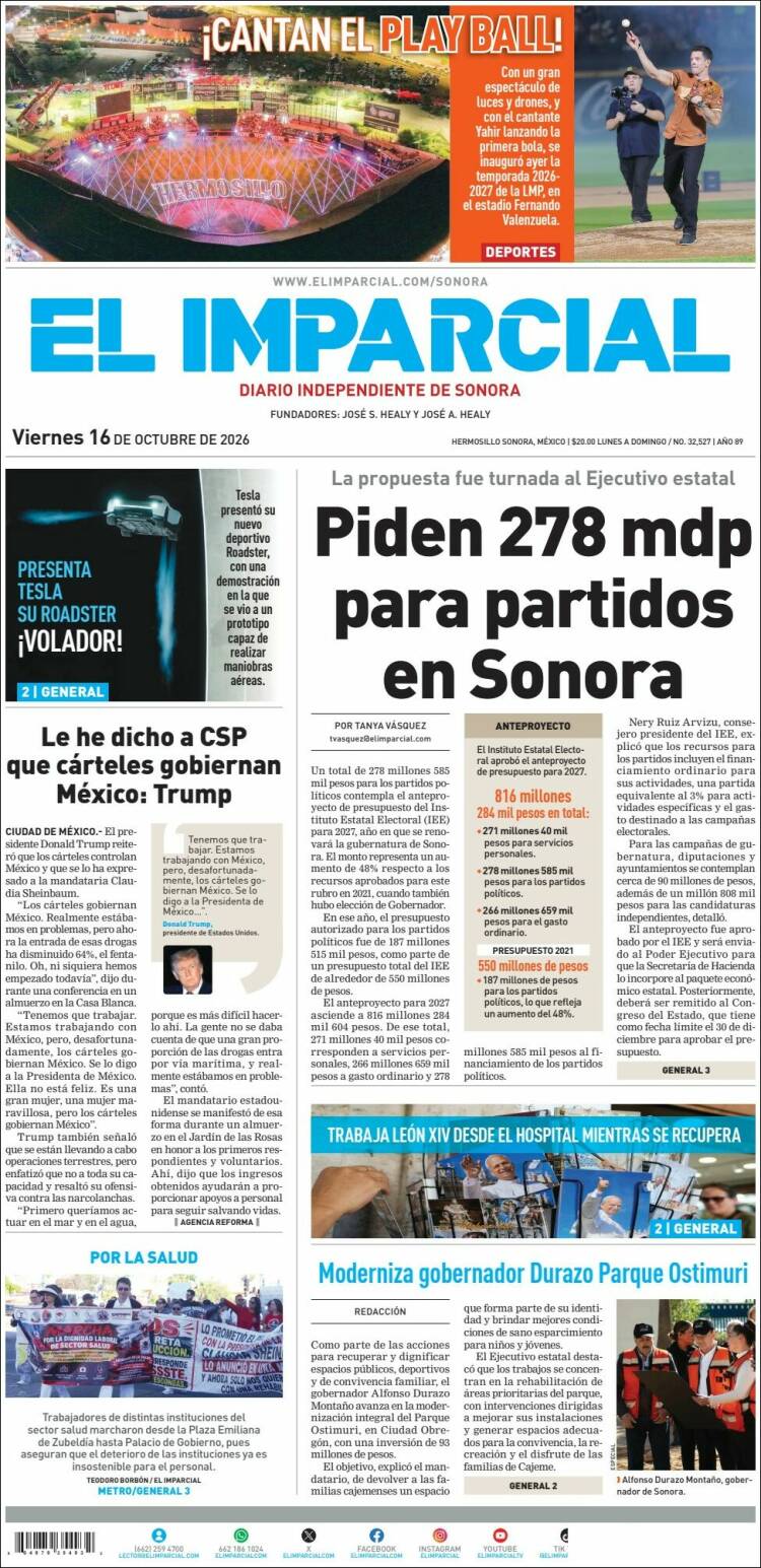 Portada de El Imparcial (Mexico)