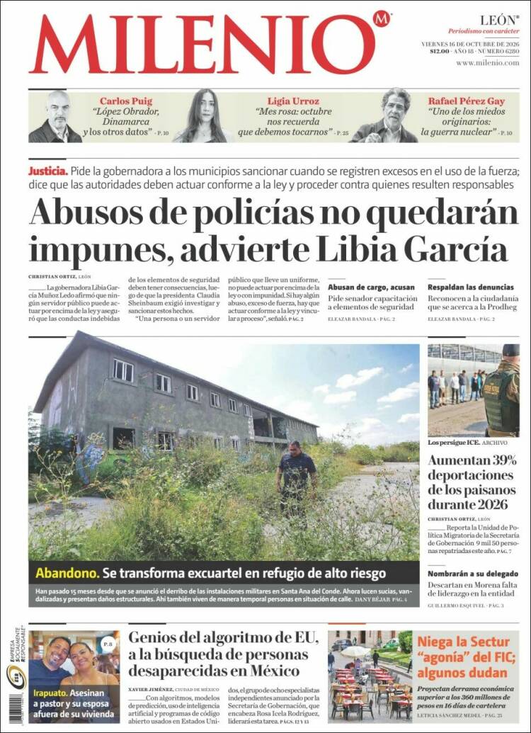 Portada de Milenio de León (México)