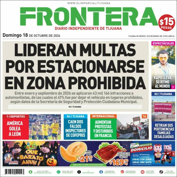 Portada de Frontera (México)