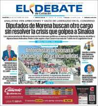Portada de El Debate de Culiacán (México)